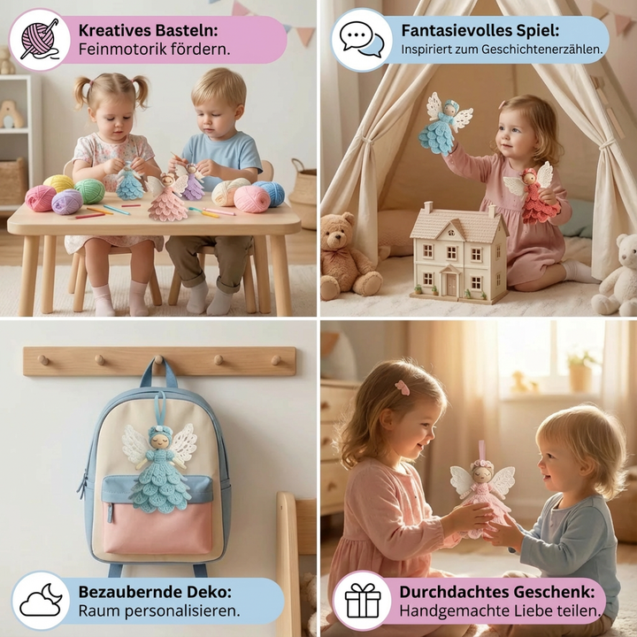 Kreatives Häkelset Engel: Originelle Geschenkidee für Bastelfreunde, Anfänger & DIY Enthusiasten.