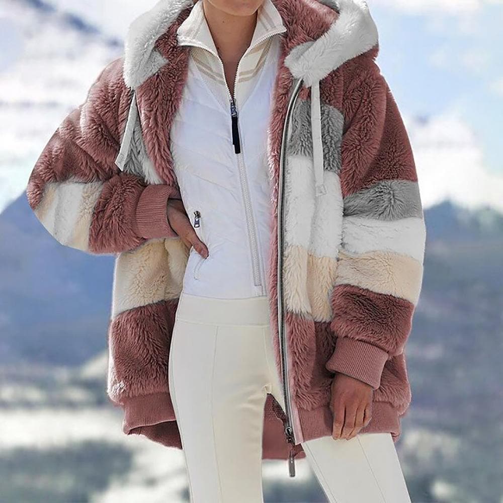 Stylische Damen Winterjacke mit Kontrastdetails, ideal für den Alltag & Outdoor-Aktivitäten.