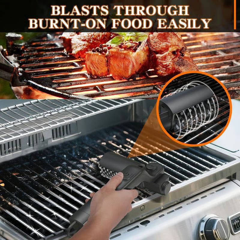 Effektive kabellose Akku-Grillbürste, elektrisch, für eine gründliche und bequeme Grillrost-Reinigung.