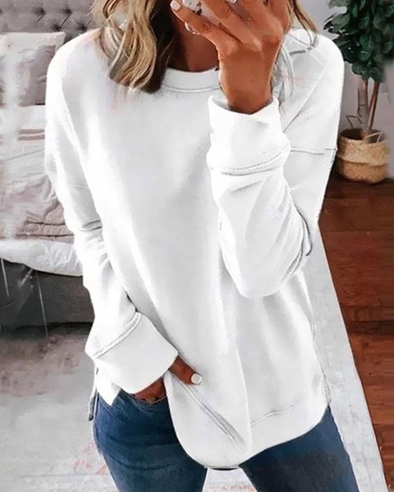 Bequemes Damen Sweatshirt Serena, ideal für entspannte Tage, weicher Pullover für Herbst und Winter.