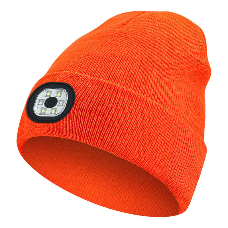 Stylische Wintermütze für Outdoor mit Bluetooth-Audio & integriertem LED-Scheinwerfer; hält warm & leuchtet.