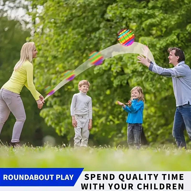 Magischer LED-Flugball schwebt farbenfroh, interaktives Spielzeug für Kinder drinnen & draußen.