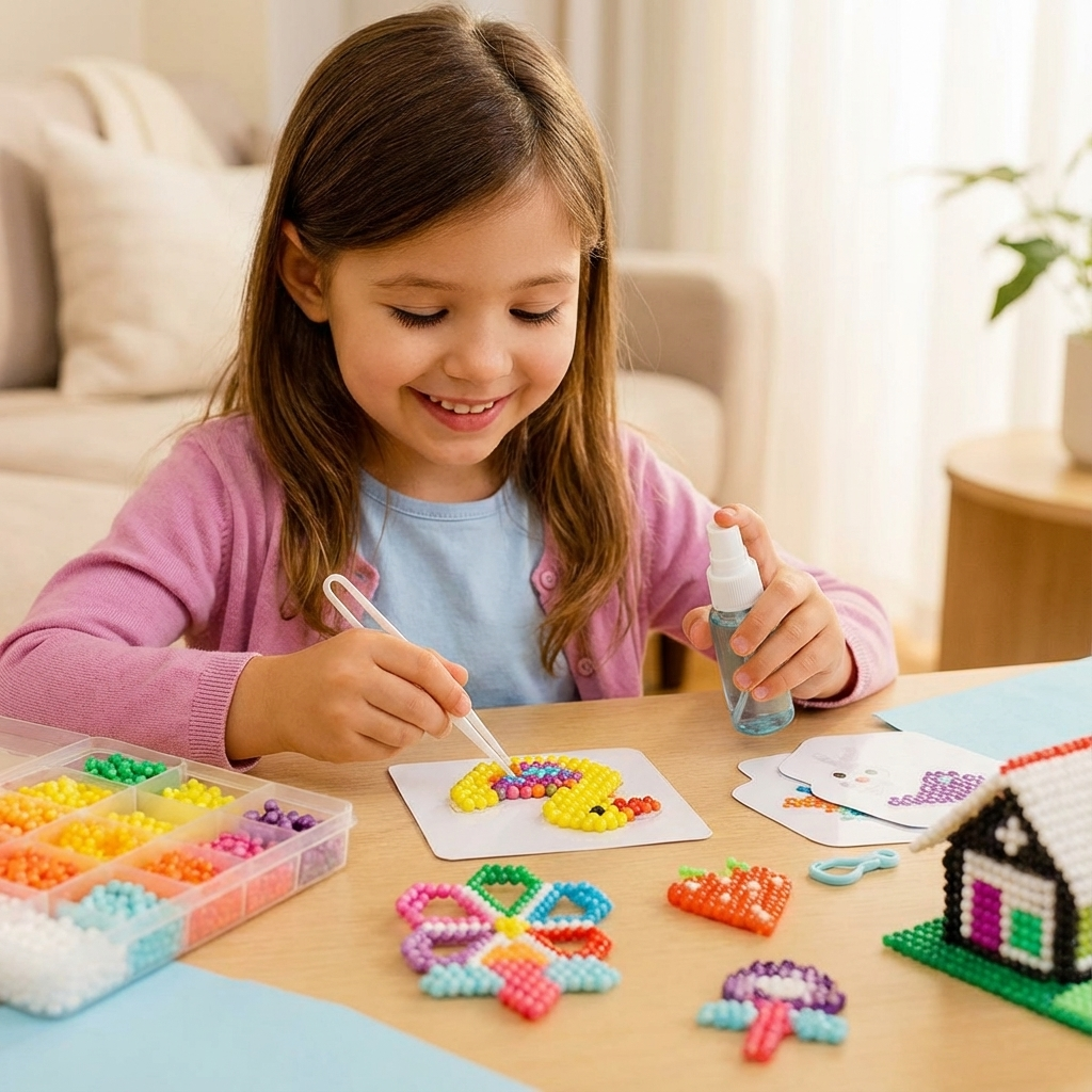 Buntes Magisches Wasserperlen Bastelset für Kinder, fördert Kreativität & Feinmotorik.