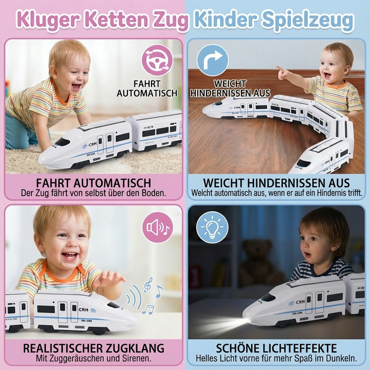 Elektrischer Kettenzug als Rollenspielzeug, unterstützt spielerisch kindliche Entwicklung.