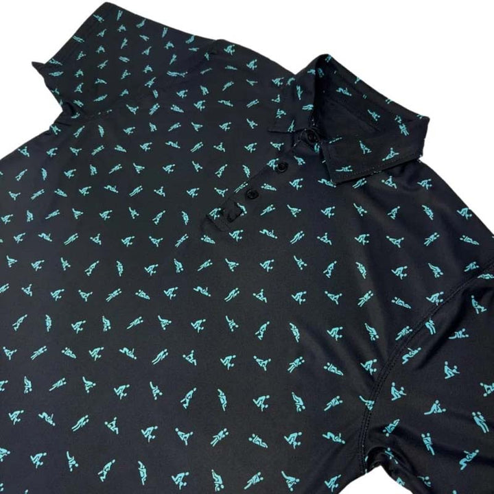 Bequemes Print Poloshirt Herren weiß; stretch, atmungsaktiv & pflegeleicht. Slim fit.