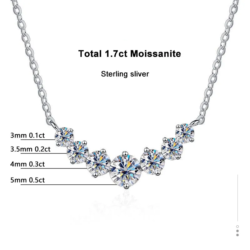 Exquisite 925er Silber Moissanit Halskette in V-Form, auf Samt präsentiert. Elegante Geschenkidee für Damen.