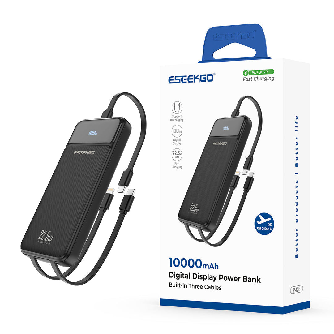 Kompakte Powerbank 10.000 mAh als unverzichtbares Handyzubehör mit effektiver Schnellladefunktion.