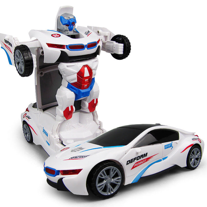Cooles Geschenk für Jungen: Verwandlungs-Rennwagen-Roboter mit hellen Lichtern und spannenden Geräuschen.