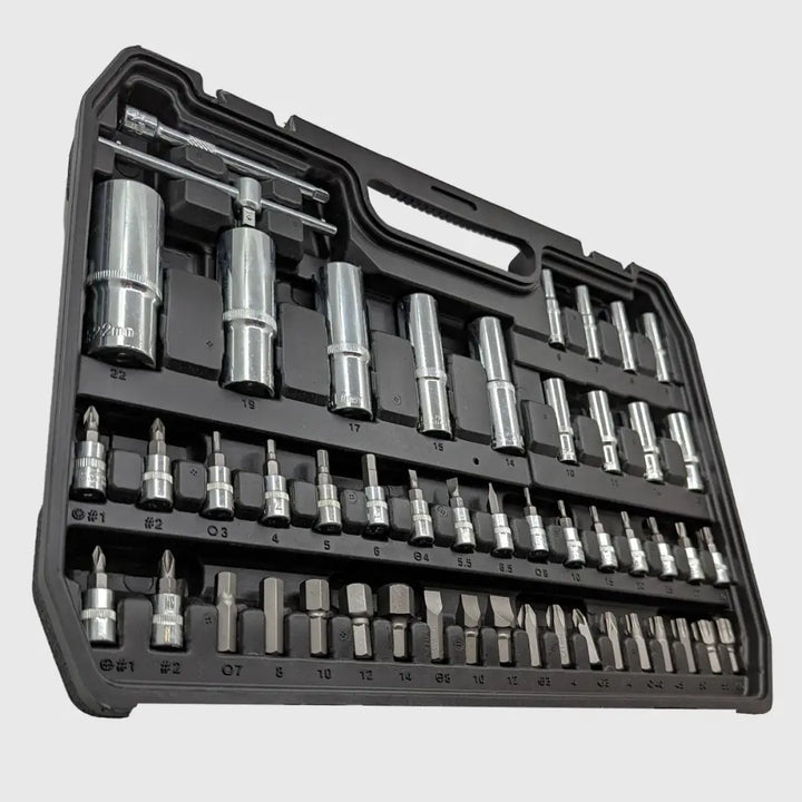 108-teiliges Chrom-Vanadium Ratschen-Schlüsselset für Heimwerker und Profis, ideal für Reparatur und Montage.