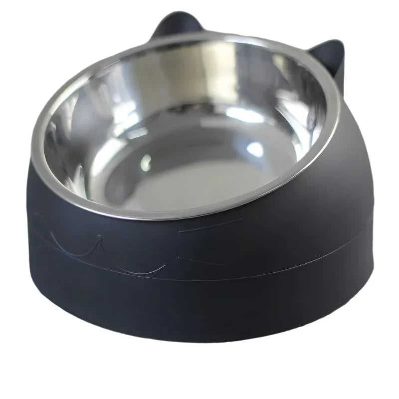 Katzenzubehör: Erhöhte Futterschale aus robustem Edelstahl, ergonomisch für Komfort & bessere Verdauung.