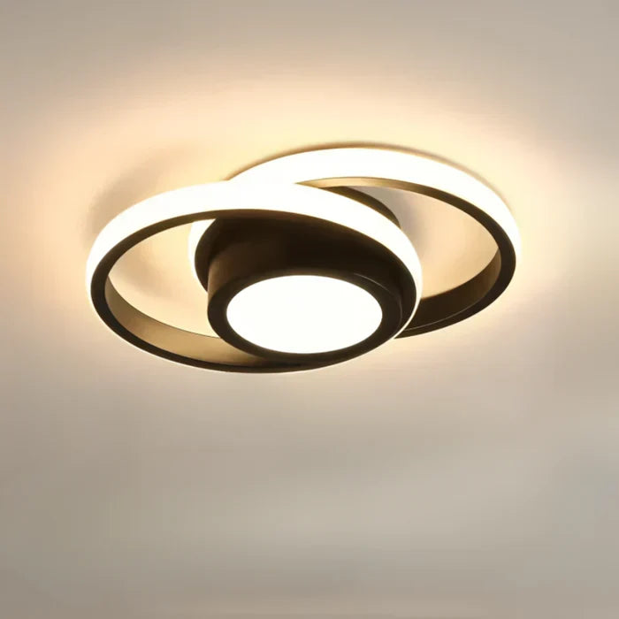 Energieeffiziente LED-Deckenleuchte mit Doppelring, stilvolles Design für jede Innenbeleuchtung.