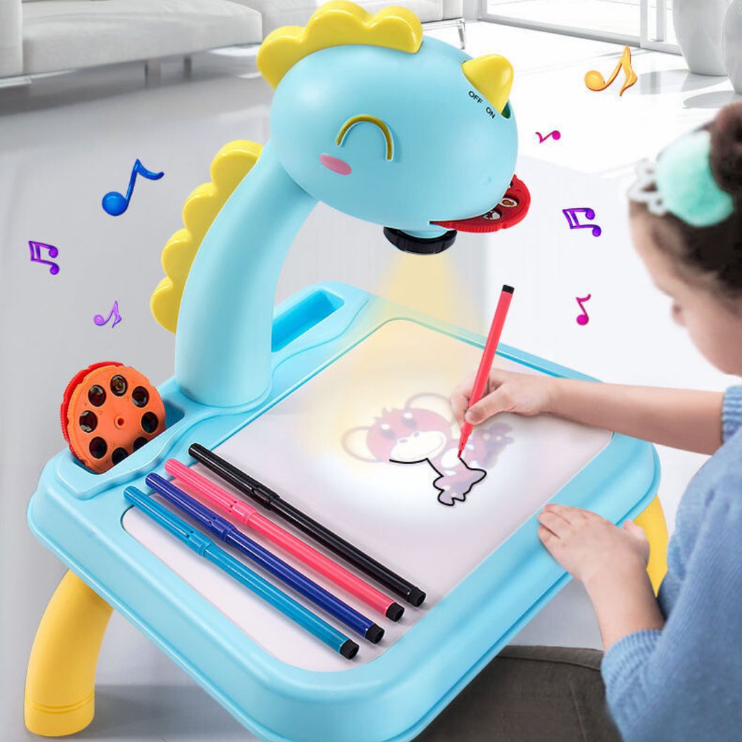 Kreativer Kinder Zeichentisch mit Projektor zum Malen & Lernen; fördert Kreativität & Feinmotorik.