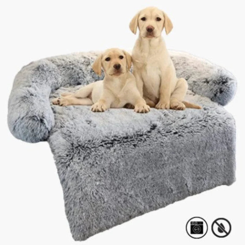 Gemütliches Hundesofa in Beige, rutschfestes Haustierbett, ideal für den erholsamen Schlaf deines Hundes.