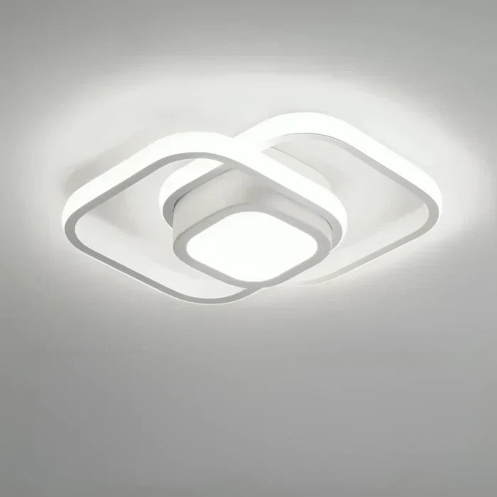 Doppelring LED-Deckenlampe, modern und elegant, perfekt als Wohnzimmer- oder Büroleuchte.
