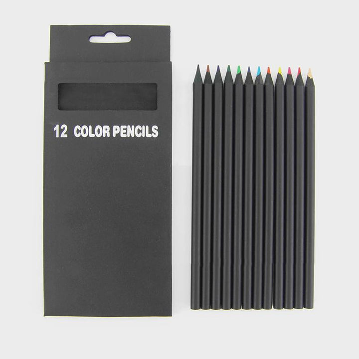 12er Packung lebendiger Holzstifte für kreative Kunstprojekte; hochwertige Farbstifte zum Zeichnen und bunten Malen.