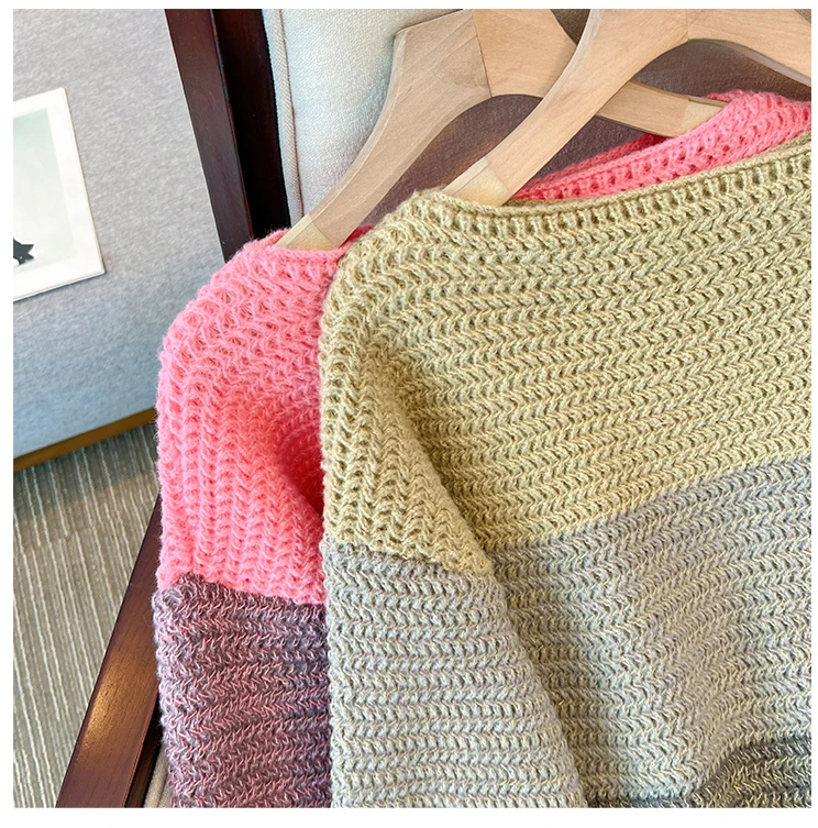 Gemütlicher Damen Patchwork Pullover, Übergröße. Loose Fit, warm und stylisch für kühle Tage.