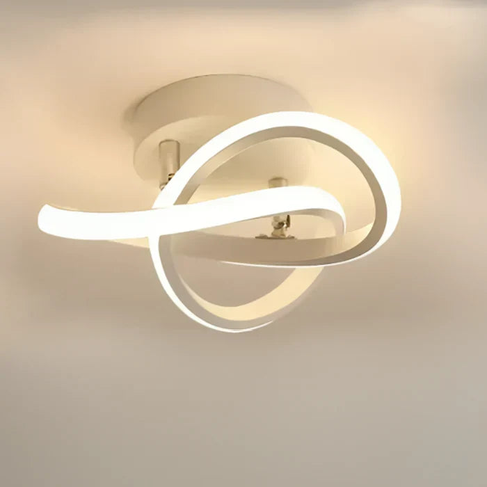 Stilvolle moderne LED-Deckenleuchte Doppelring, warmweißes Licht, energieeffizient für Zuhause.