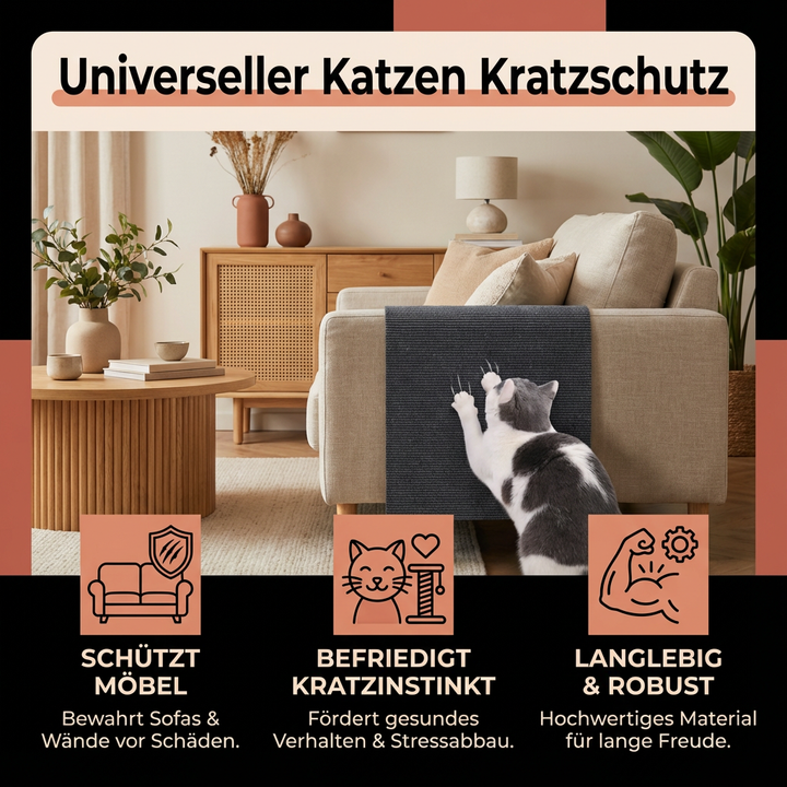 Selbstklebender Kratzschutz für Katzen, schützt Möbel wie Sofa & Sessel vor Krallen. Ideal für Haustierbedarf.
