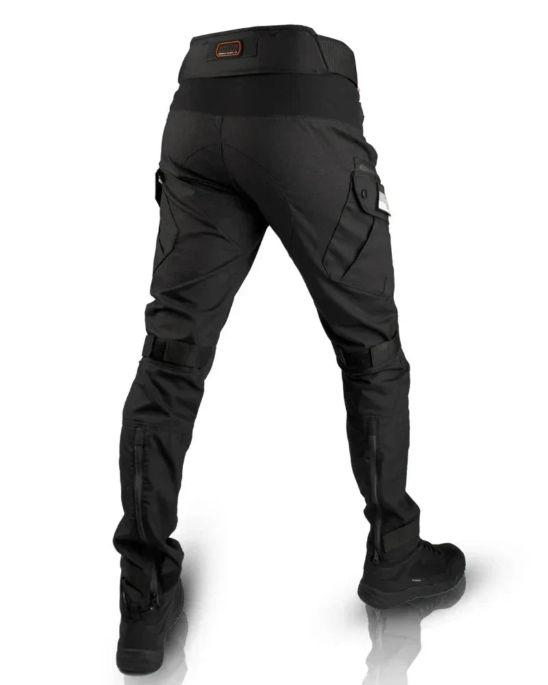 Bequeme taktische Herrenhose, schwarz, mit vielen Taschen, ideal für Freizeit, Arbeit und Outdoor-Sport.