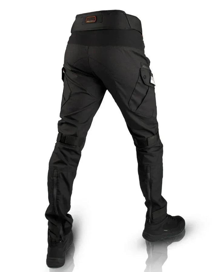 Bequeme taktische Herrenhose, schwarz, mit vielen Taschen, ideal für Freizeit, Arbeit und Outdoor-Sport.