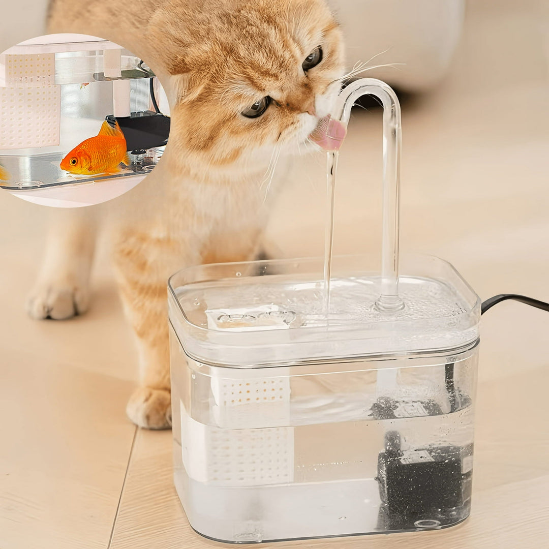 Leiser Haustier Wasserbrunnen mit Filter für sauberes Trinkwasser. Ideal für Katzen & kleine Hunde.