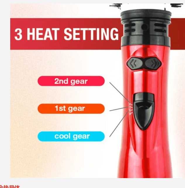 Multifunktionale Warmluftbürste als Haartrockner, Volumenbürste und Lockenbürste in einem Styling-Tool.