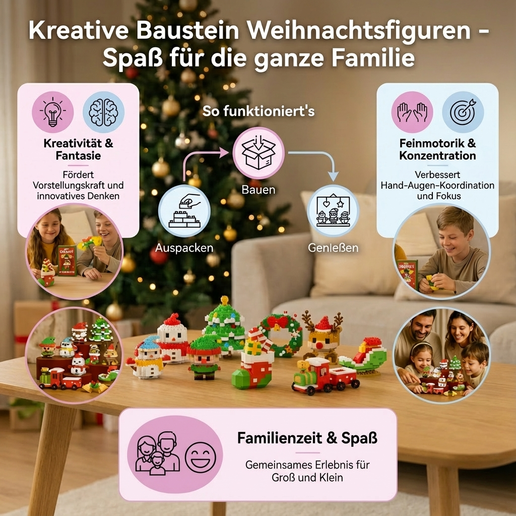 Weihnachtsbausteine Set zum Basteln, ideal als Geschenk für Kinder & Familie.
