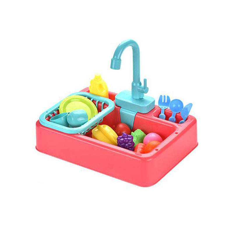 Hochwertiges Küchen-Rollenspielzeug Spülbecken mit Wasserfluss, robuste Konstruktion für langanhaltenden Spielspaß.