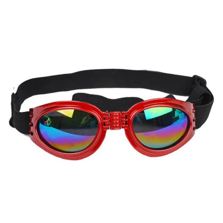 Detailaufnahme: Hundegoggles mit flexiblem Band. UV-Schutz und Augenschutz für Hunde bei jeder Aktivität.