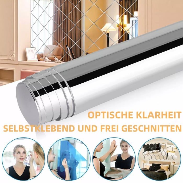 Bruchsichere Spiegelfolie, ideal als kinderfreundlicher Ganzkörperspiegel für jedes Kinderzimmer.