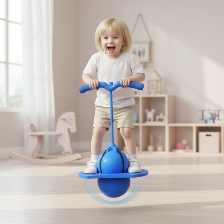 Spaßiger Sprungball für Kinder mit Griffen, zur Steigerung von Balance und Geschicklichkeit.