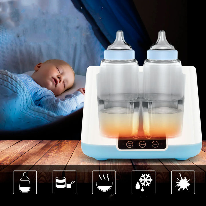 Praktisches Multifunktionsgerät: Flaschenwärmer, Sterilisator für Babyflaschen und Babynahrung; erleichtert Elternalltag.