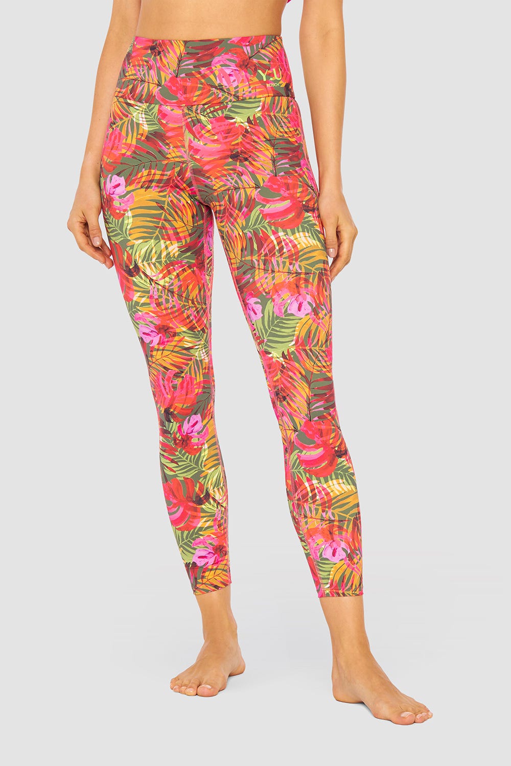 Schwarze Damen Sportleggings mit hohem Bund, ideal für Yoga, Pilates und intensive Workouts. Blickdicht & bequem.