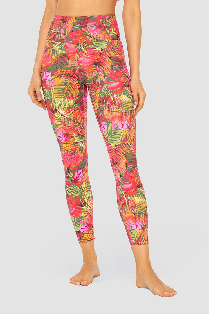 Schwarze Damen Sportleggings mit hohem Bund, ideal für Yoga, Pilates und intensive Workouts. Blickdicht & bequem.