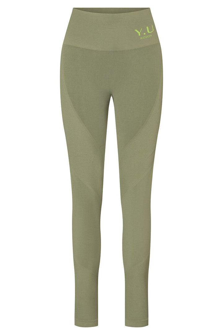 Grüne Fitness Leggings Damen, nahtlos, hoher Bund, bequem, mit Shaping-Effekt für Sport & Yoga.