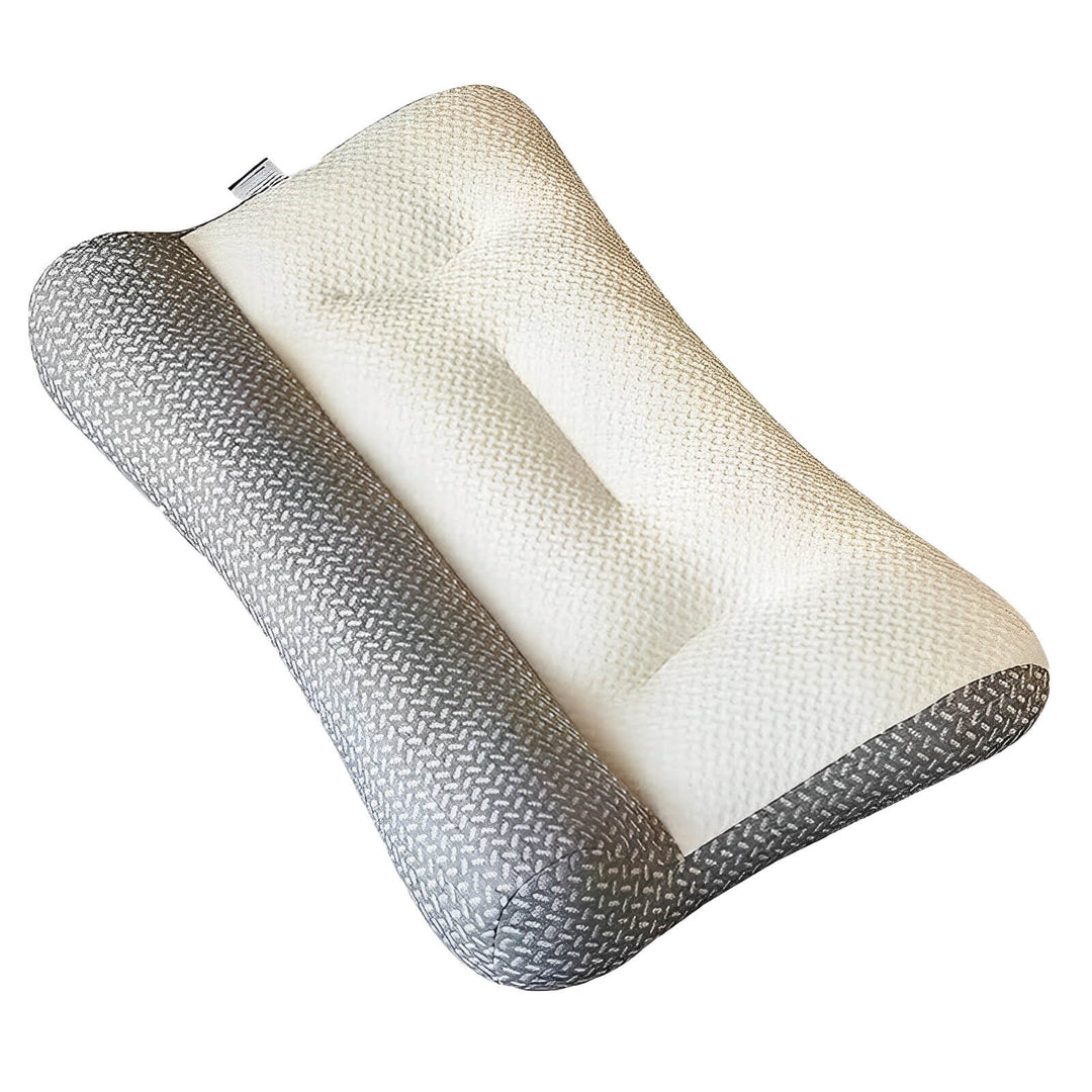 Graues Memoryschaum-Nackenkissen zur effektiven Linderung von Nackenschmerzen und für ergonomische Kopfunterstützung.