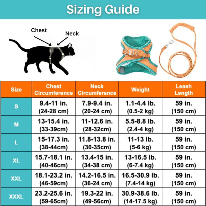 Komfort-Katzengeschirr mit doppelter Sicherung; schützt Ihre Katze bei jedem Spaziergang.