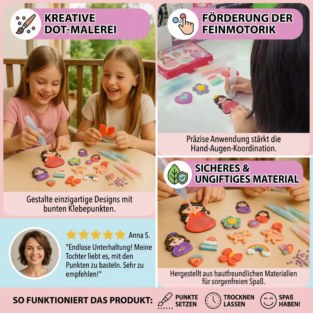 Kreatives Bastelset Perlenmalerei für Kinder. DIY Malen mit Perlen, ideal als Geschenk & für Feinmotorik-Training.