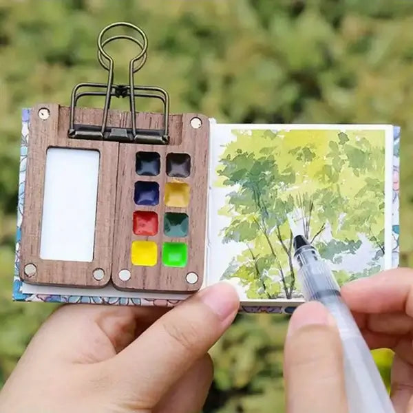 Unterwegs-Aquarell-Malkasten mit 24 Farben. Ein komplettes Malset für Hobbykünstler & Studenten.