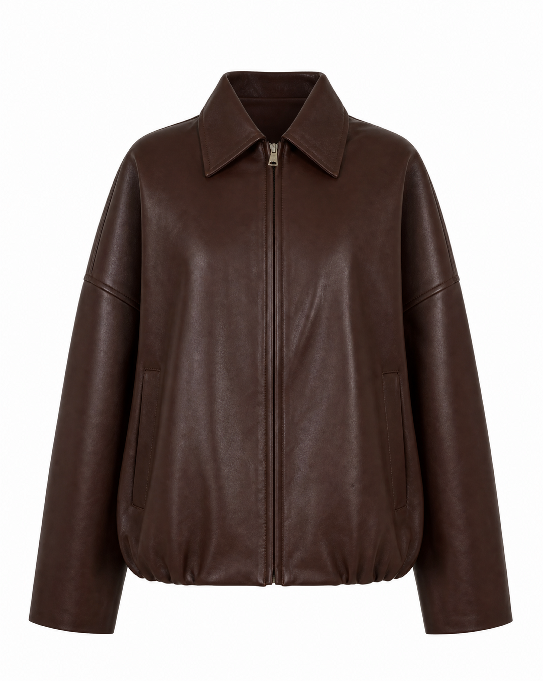 Moderne Damen Übergangsjacke mit elegantem Kentkragen und gerafftem Saum für den stilvollen Alltag.