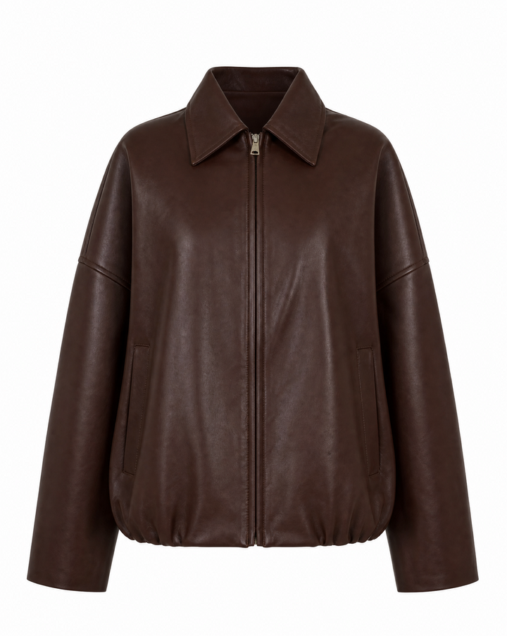Moderne Damen Übergangsjacke mit elegantem Kentkragen und gerafftem Saum für den stilvollen Alltag.