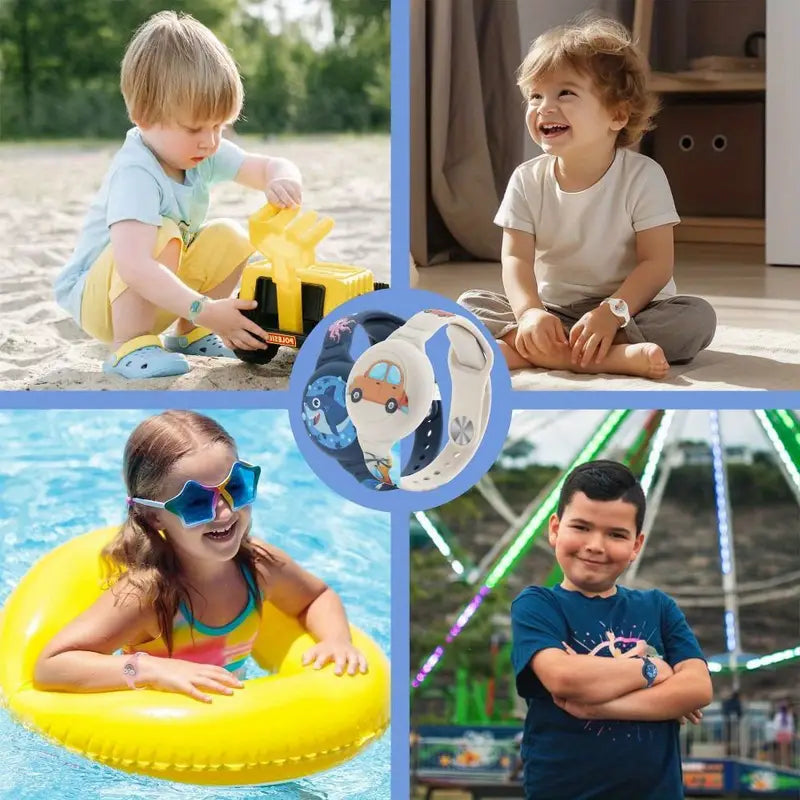Sicherheits-Tracker-Armband für Kinder mit Airtag-Halterung, ideal zur Kindersicherung und Ortung unterwegs.