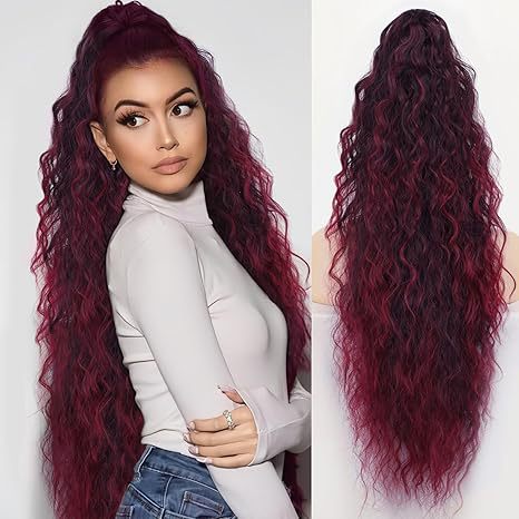 Müheloses Volumen: 76cm Pferdeschwanz-Extension für Damen, wellig, mit Krallenclip.