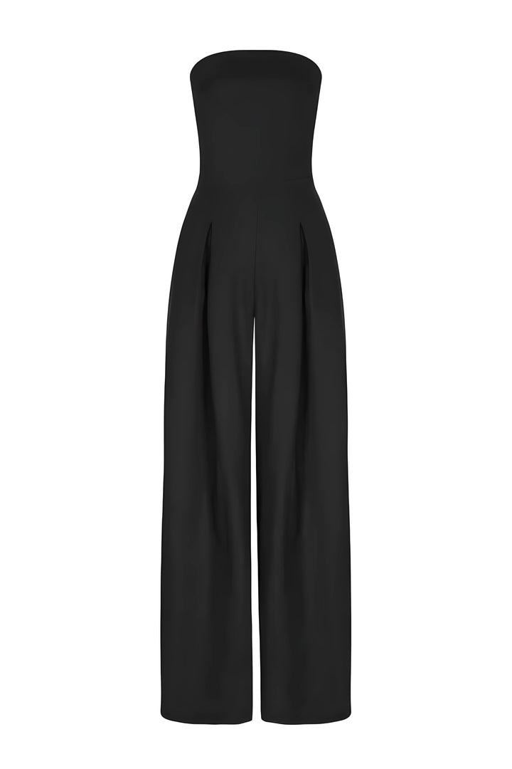 Damen Party Jumpsuit schulterfrei, eleganter Overall für modische Abendgarderobe.