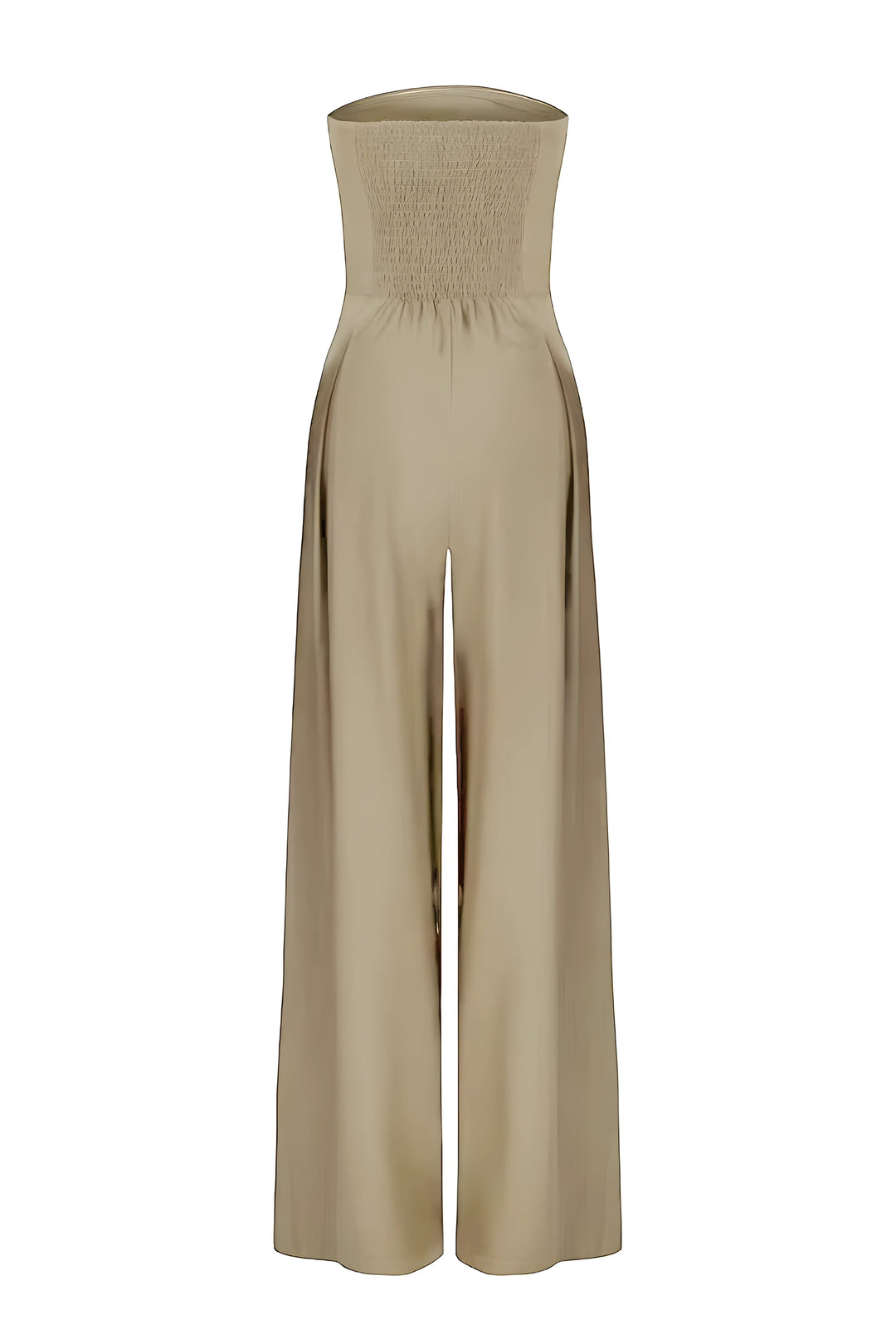 Eleganter Damen Einteiler, schulterfreier Jumpsuit für festliche Abendmode.
