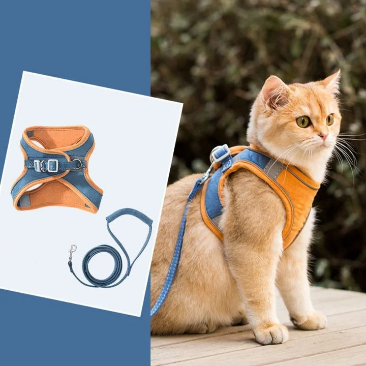 Weiches & strapazierfähiges Katzengeschirr, pflegeleicht; bietet Ihrer Katze Bewegungsfreiheit.