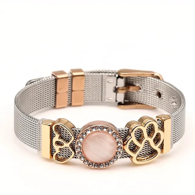 Zweifarbiges Glanz-Armband für Damen, Mesh-Design, elegantes Accessoire.