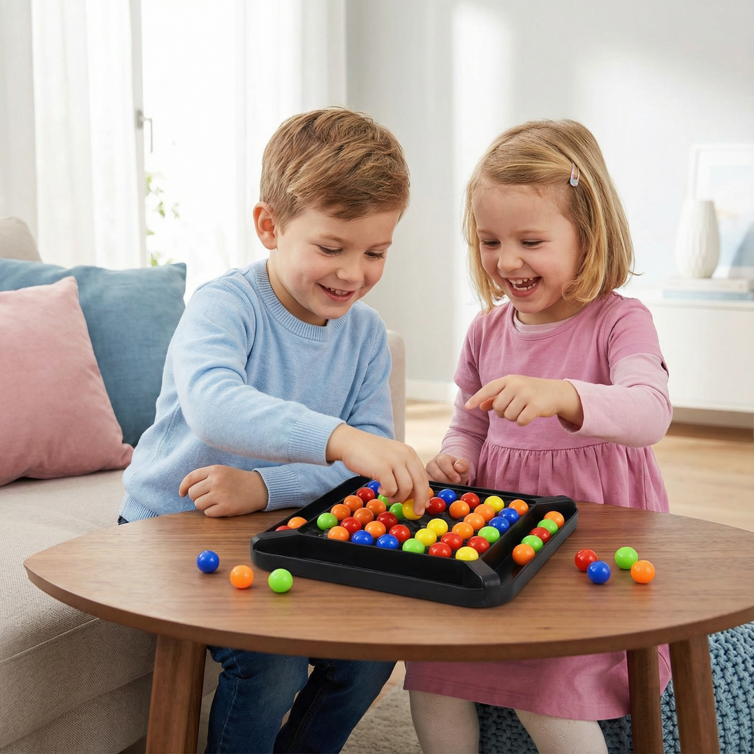 Farben Match Logikspiel für Kinder & Erwachsene, fördert Konzentration & Denkfähigkeit. Ein pädagogisches Familienspiel.