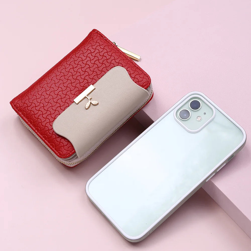 Edle Damen Blätter Clutch Geldbörse, ein stilvolles Accessoire mit viel Platz für Karten.