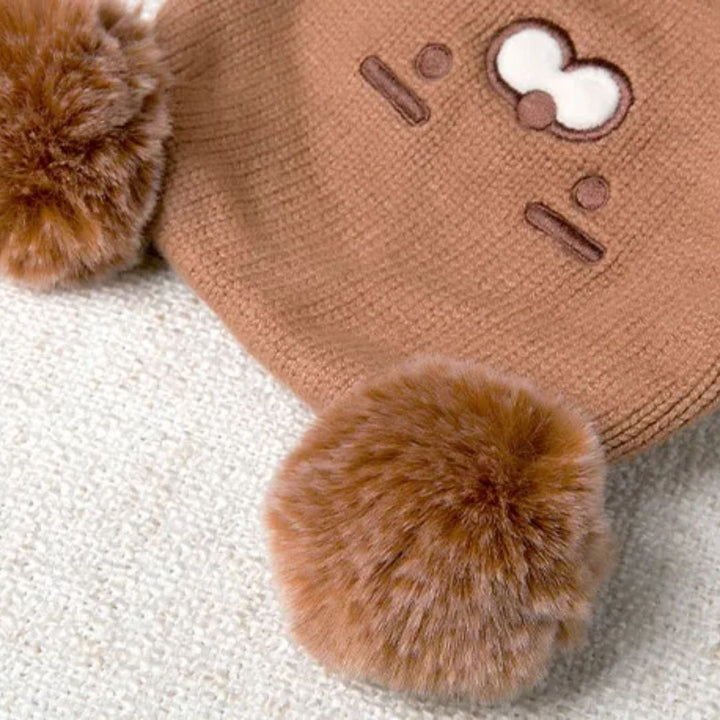 Kinder Accessoire: Warme Strick Babymütze mit Ohren und Fleecefutter, perfekter Kopfschutz im Winter.